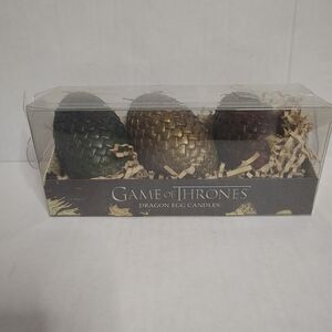 Game of Thrones Dragon Egg Candles Set of 3 Green Red Gold Open Box
